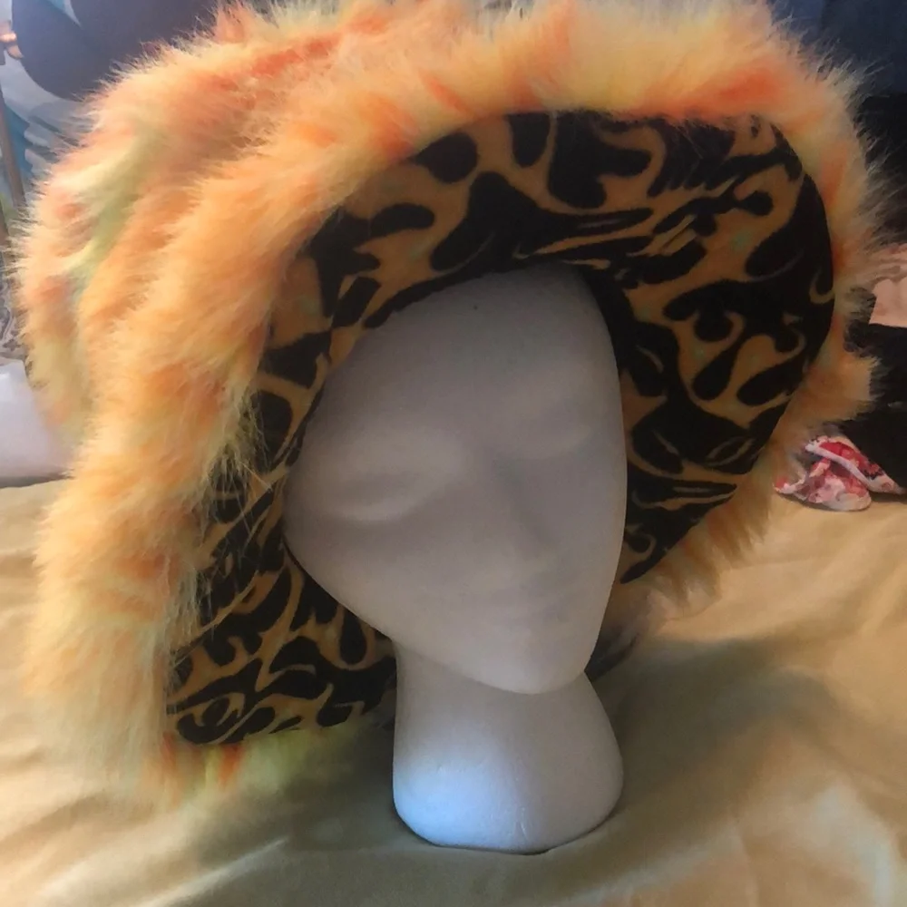 Hat Halloween Costume Dress-up Mardi Gras Yellow Adult Cosplay Boater Bucket - Picture 3 of 9